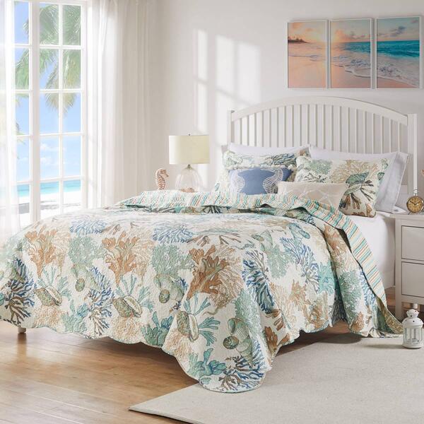 Greenland Home Fashions&#40;tm&#41; Atlantis Coastal Quilt Set w/ Pillows - image 