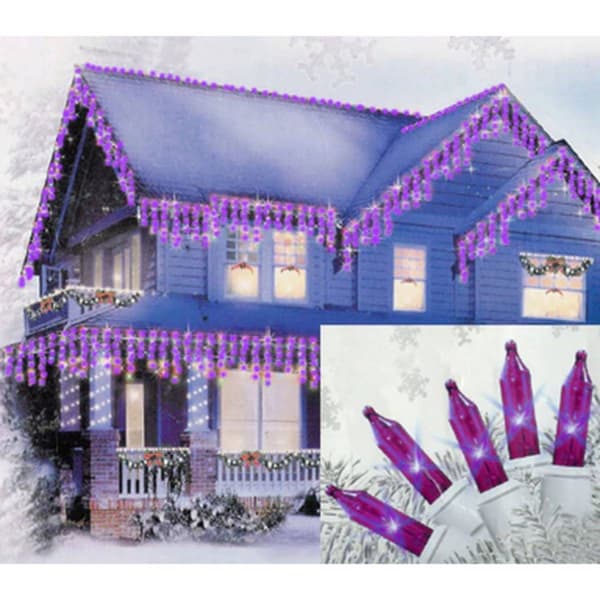 Northlight Seasonal 7ft. Purple Christmas Lights - White Wire