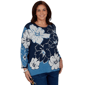 Plus Size Alfred Dunner Good To Go Floral Patch Sweater - image 1