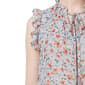 Petite NY Collection Cap Flutter Sleeve Floral Tie Neck Blouse - image 4