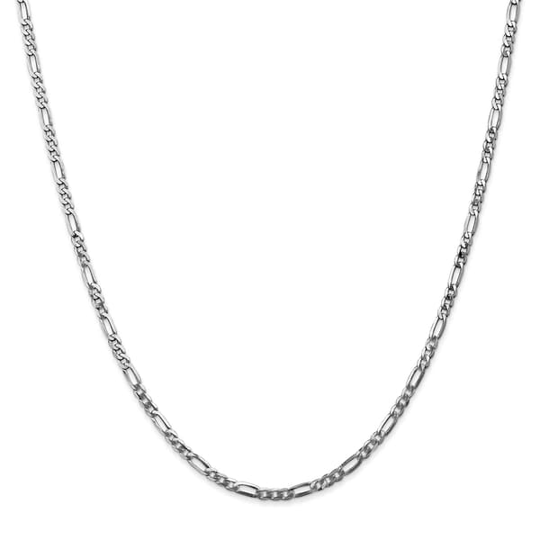 Gold Classics&#8482; 2.75mm. 14k White Gold Flat Figaro Anklet