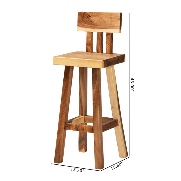 bali & pari Luli Suar Wood Bar Stool