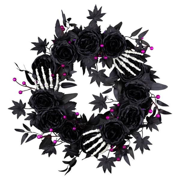 National Tree 24in. Artificial Bad to the Bone Halloween Wreath