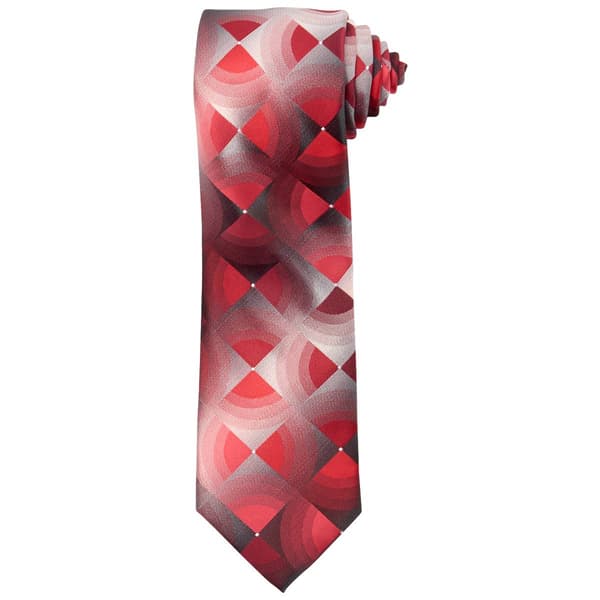 Mens Van Heusen(R) Extra Large Half Circle Geometric Tie - image 