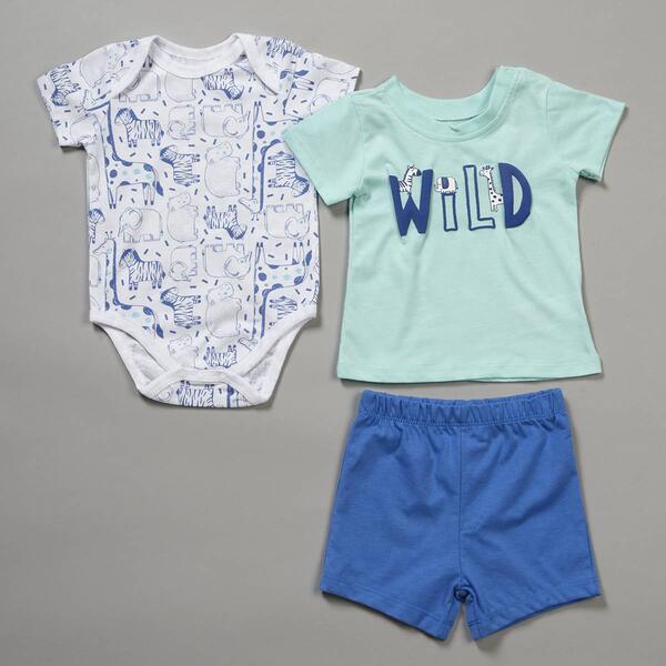 Baby Boy &#40;12-24M&#41; Mini Hop 3pc. Wild Safari Top & Shorts Set - image 