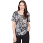 Womens Emaline Key Items Short Sleeve Scoop Neck Cluster Print T - image 1