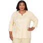 Plus Size Alfred Dunner Al Fresco Asymmetrical Floral Embroidere - image 1