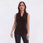 Womens Kasper Sleeveless Solid Knot Neck Blouse - image 1