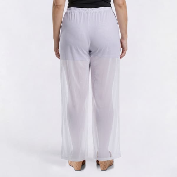 Juniors Plus Eye Candy Stretch Mesh Drawstring Pants with Shorts