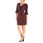 Womens 24/7 Comfort Apparel Geometric Elbow Sleeve Shift Dress - image 3