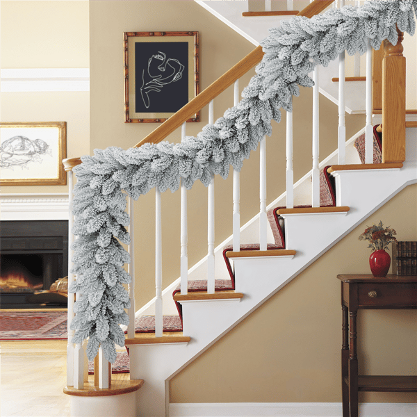 Puleo International 9ft. Flocked Royal Majestic Fir Garland