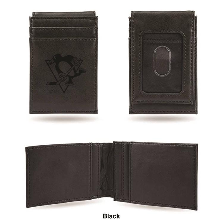 Mens NHL Pittsburgh Penguins Faux Leather Front Pocket Wallet