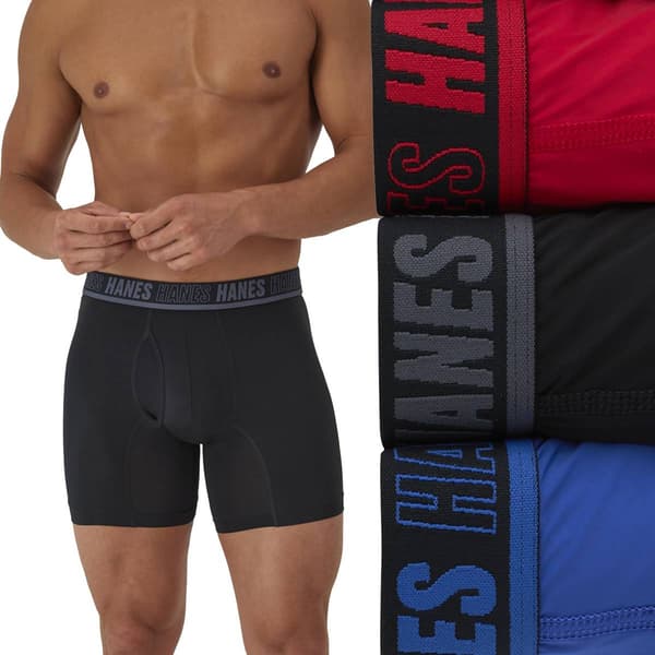 Mens Hanes Ultimate(R) Moves Xtemp Boxer Briefs - Blue/Red/Black - image 