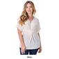 Womens 24/7 Comfort Apparel Knot Front V-Neck Blouse - image 5