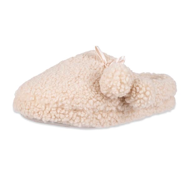 Womens Jessica Simpson Berber Pom Clog Slippers - image 