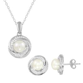 Gemstone Classics&#40;tm&#41; Sterling Silver Cultured Freshwater Pearl Set