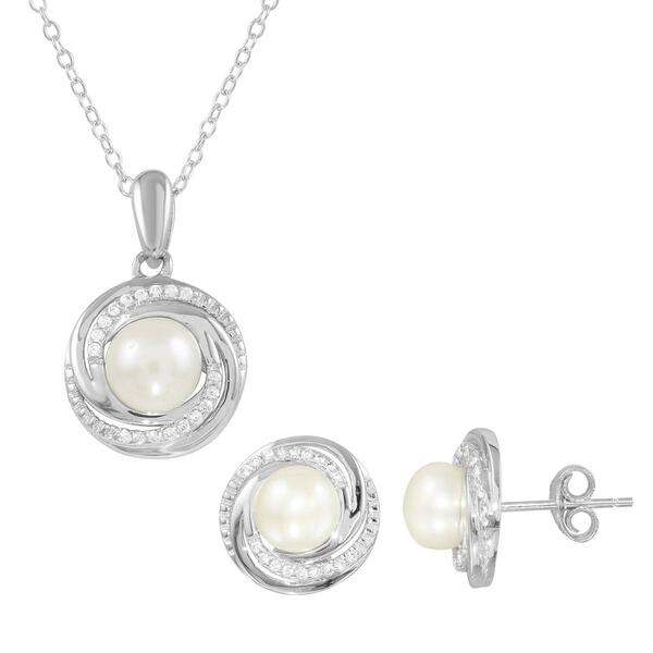Gemstone Classics&#40;tm&#41; Sterling Silver Cultured Freshwater Pearl Set - image 