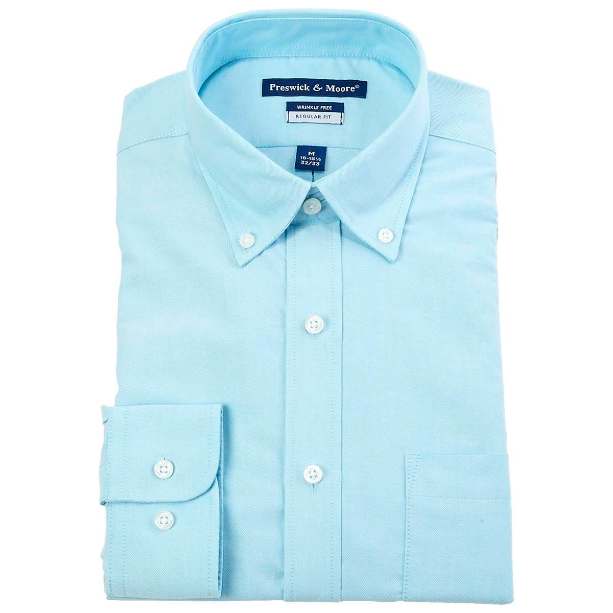 Mens Preswick & Moore® Oxford Dress Shirt - Aqua