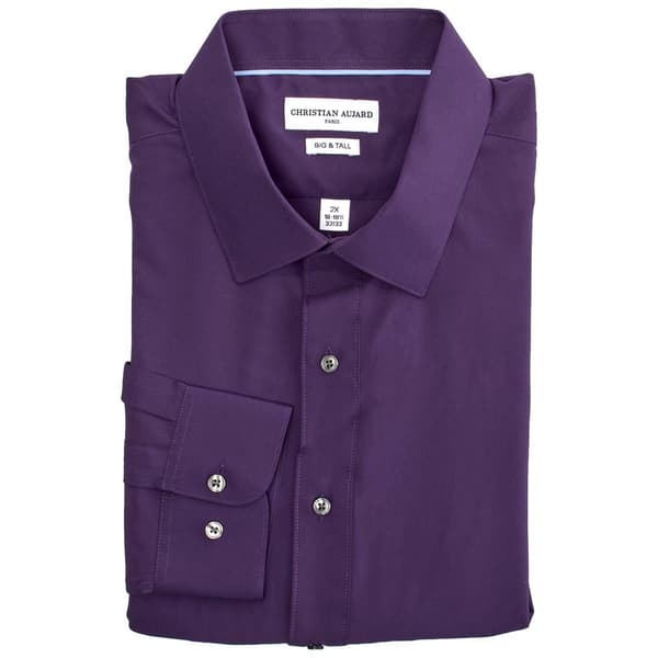 Mens Big & Tall Christian Aujard Stretch Dress Shirt - Purple - image 