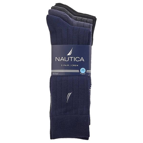 Mens Nautica 5pk. Dress Socks - Navy - image 