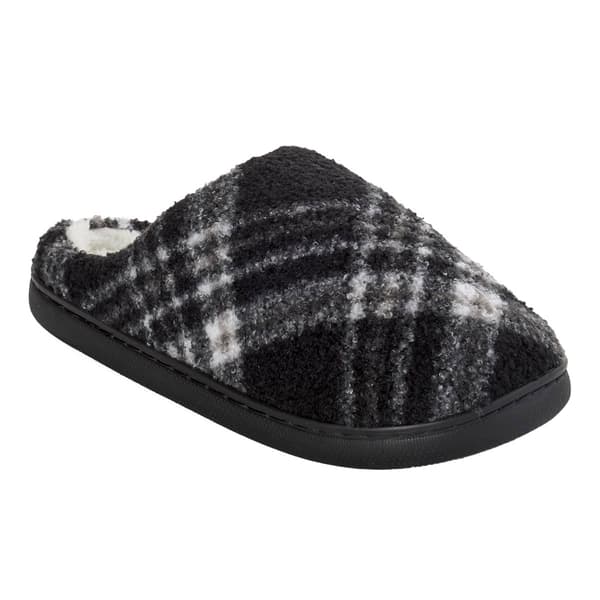 Mens Preswick & Moore&#40;R&#41; Boxed Plaid Slippers - Black/White - image 