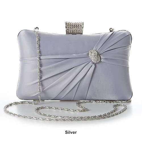 Sasha Jeweled Satin Evening Clutch