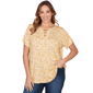 Plus Size Emaline Key Items Short Sleeve Ditsy Floral Blouse - image 1