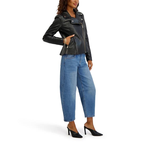 Womens Kensie Faux Leather Motorcycle Jacket