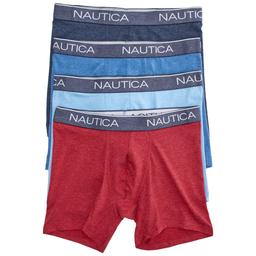 Mens Nautica 4pk. Marled Boxer Briefs - Red/Blue