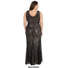 Women's R&M Richards Embroidered Sequin Lace Poncho & Maxi Dress Set