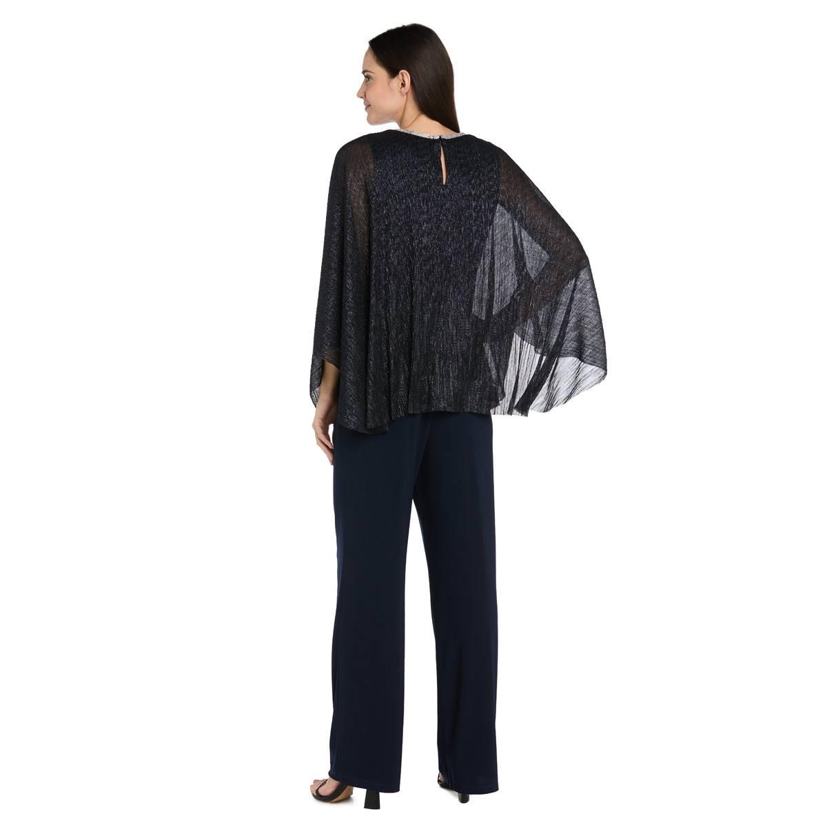 Womens R&M Richards 2pc. Crinkle Capelet and Pants Set