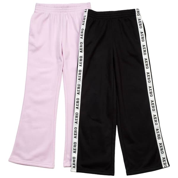 Girls (7-16) Aeropostale 2pk. Wide/Flare Fleece Lined Pants - Lav