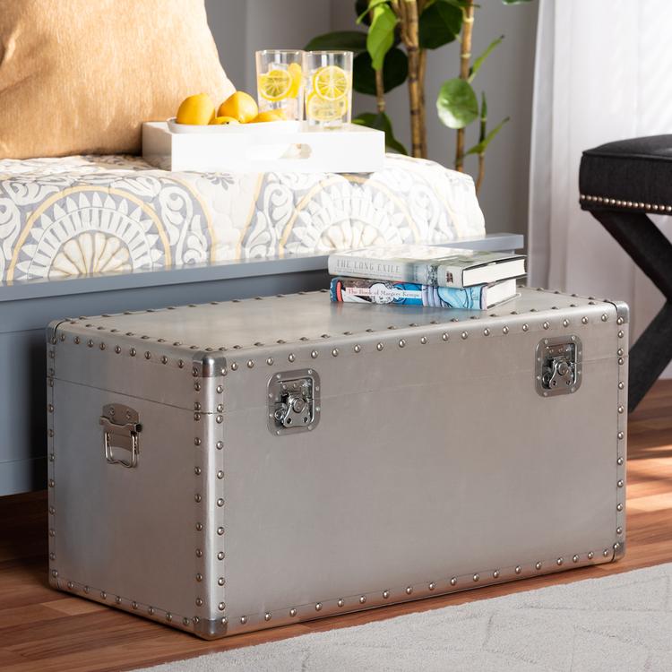 Baxton Studio Serge Metal Storage Trunk