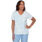 Womens Alfred Dunner Caribbean Blues Highlight Flower Striped Tee - image 1