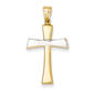 Gold Classics(tm) Yellow Gold & Rhodium Polished Cross - image 1