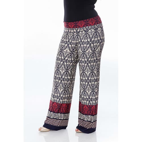 Plus Size White Mark Print Palazzo Pants
