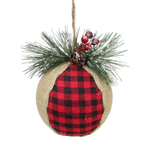 Northlight Seasonal Plaid Burlap Christmas Ornament - image 