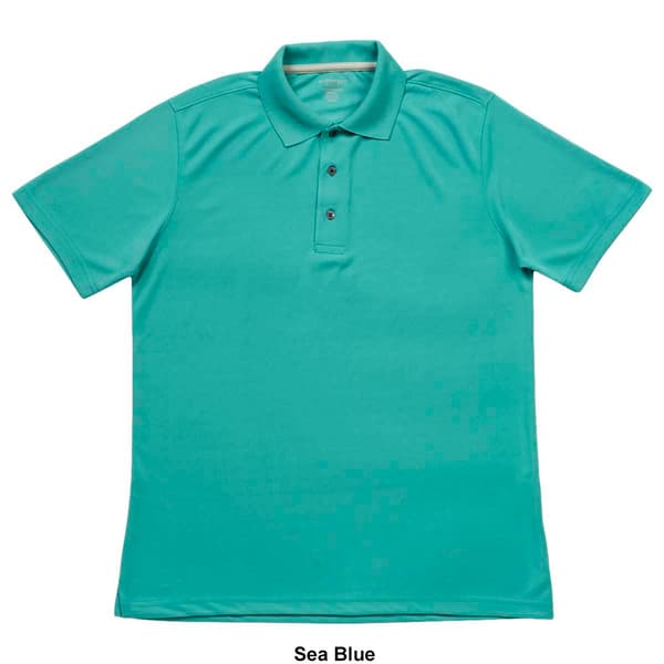 Mens Architect&#174; Solid Mesh Stitch Short Sleeve Golf Polo