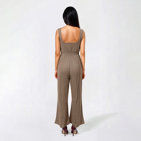 Juniors No Comment French Terry Elastic Waist Jumpsuit