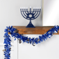 Northlight 50ft. Blue & Silver Dreidel Hanukkah Tinsel Garland - image 2