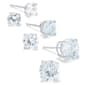 Sterling Silver 3pk. Cubic Zirconia Stud Earrings - image 1