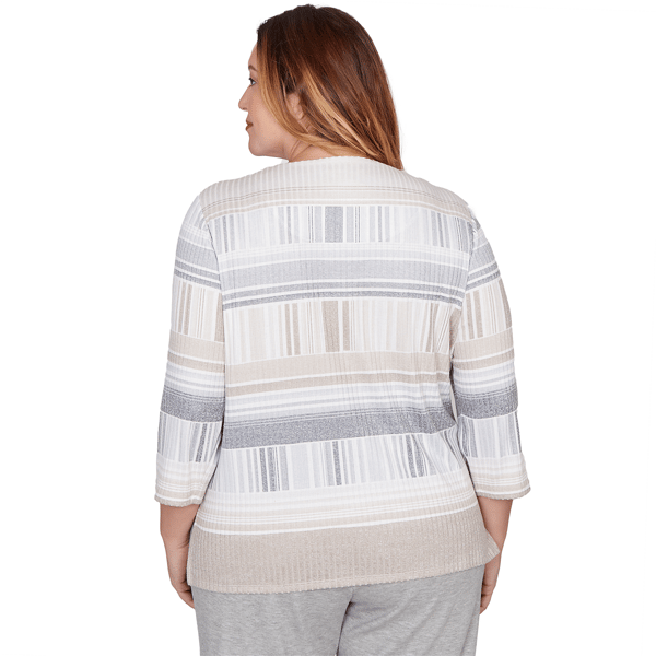 Plus Size Alfred Dunner Comfort & Joy Abstract Stripe Blouse