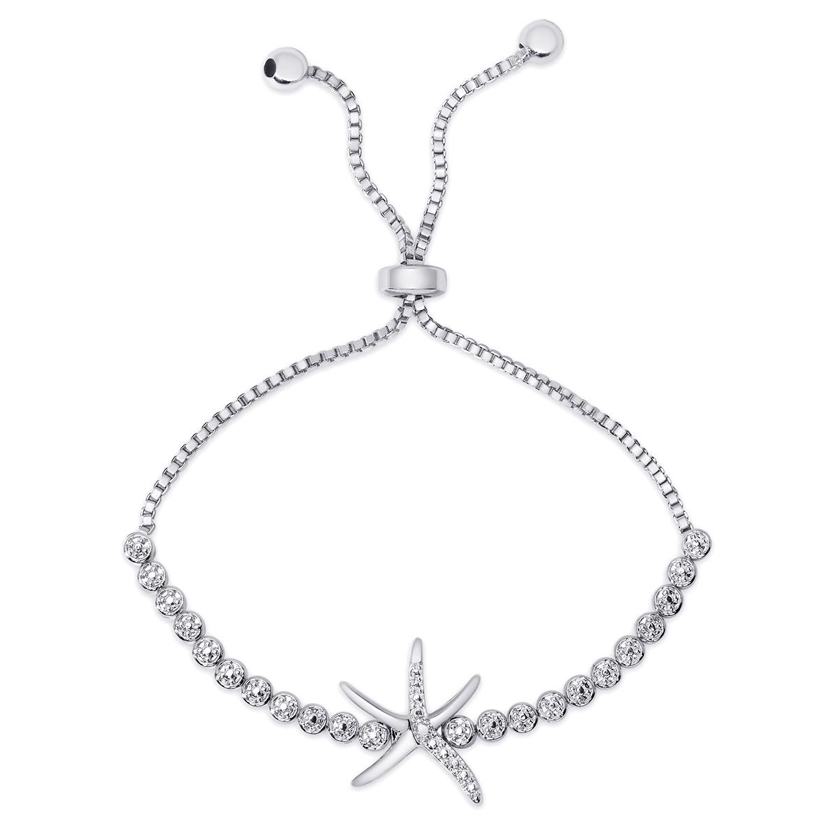 Gianni Argento Silver Plated Diamond Accent Starfish...