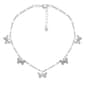 Barefootsies Silver Diamond Cut Butterfly Figaro Chain Anklet - image 1