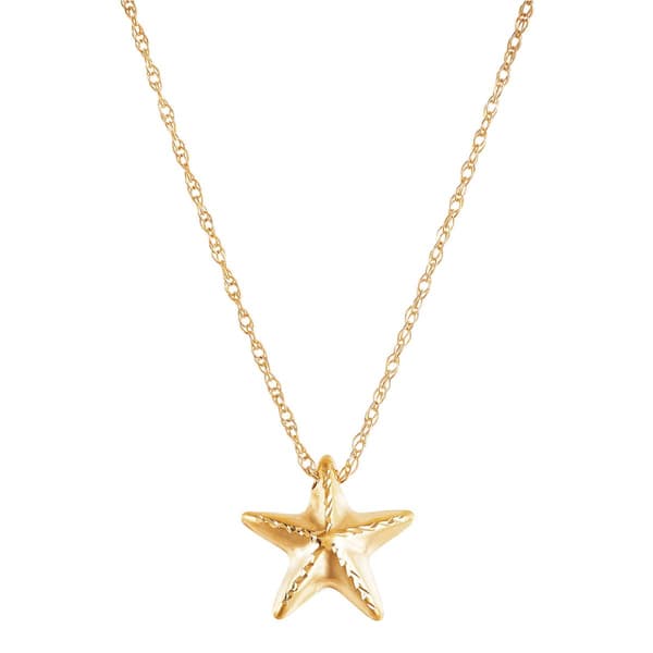 Gold Classics(tm) 10kt. Yellow Gold Starfish Pendant Necklace - image 