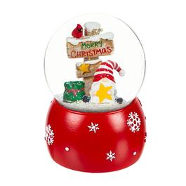 Evergreen LED Water Globe with Merry Christmas Gnome