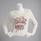 Juniors No Comment Eternal Love Rhinestone Long Sleeve Tee - image 1