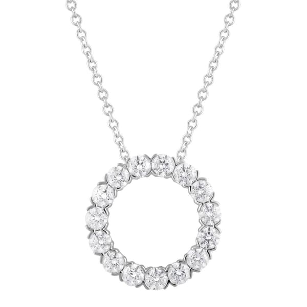 Nova Star(R) 14kt. White Gold Lab Grown Diamond Circle Pendant