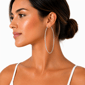 Saffron 80mm Stainless Steel Polished Flat Bottom Hoop Earrings - image 3