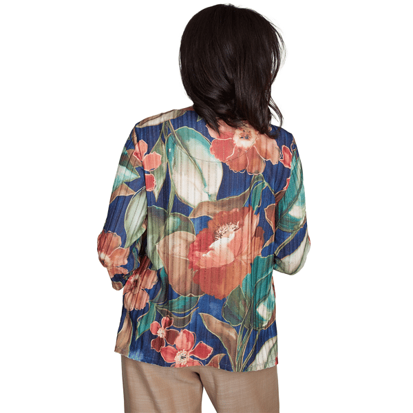 Womens Alfred Dunner Summer Solstice Dramatic Floral Blouse